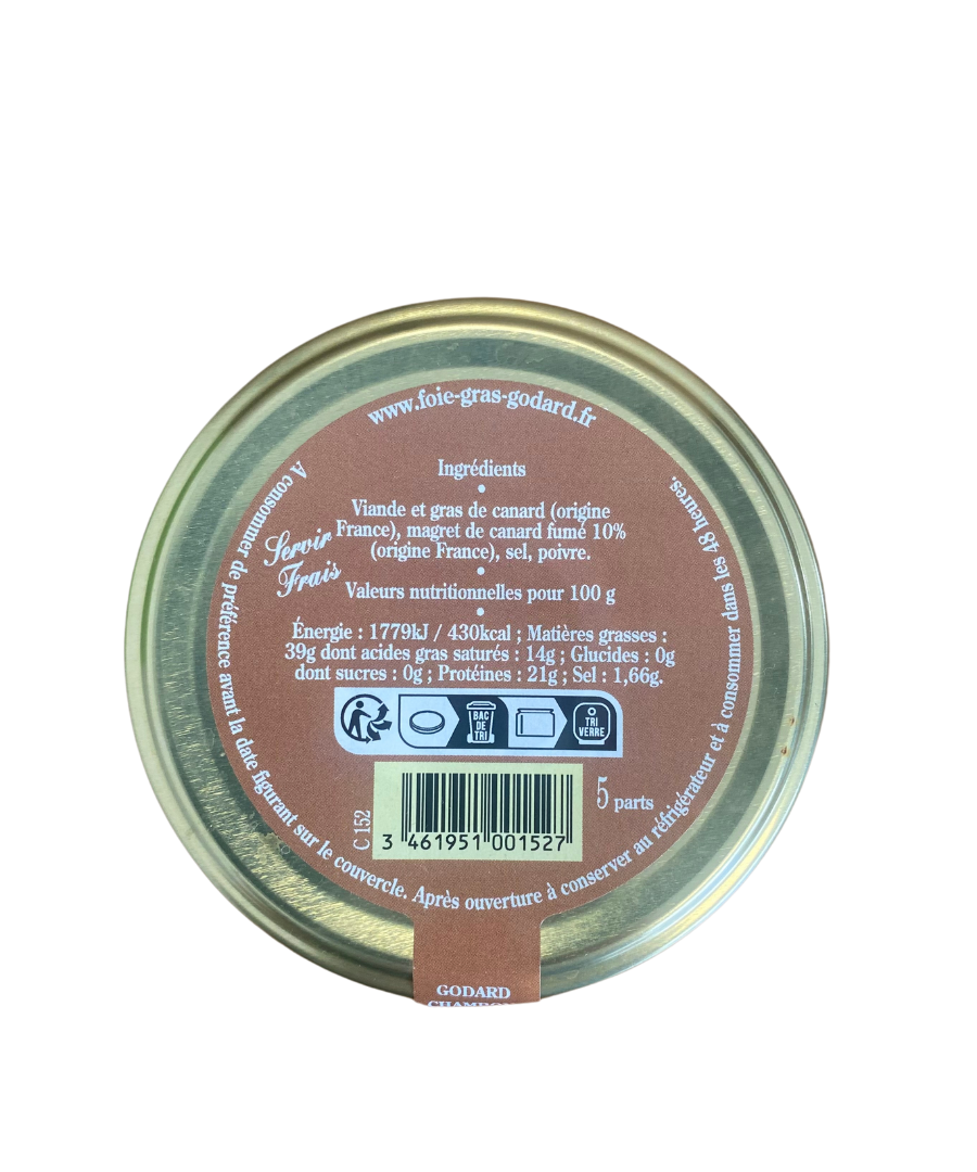 Rillettes Pur Canard au Magret Fumé Godard 180g-3935